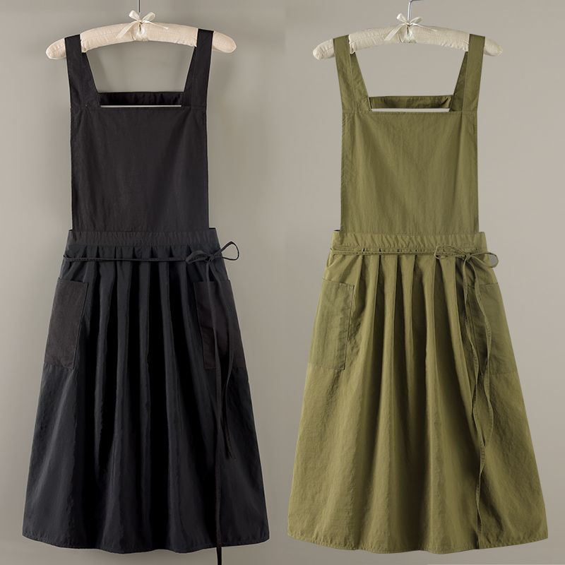 Home Cooking Services - Elegant Ruffled Bib Apron, Stain-Proof Kitchen