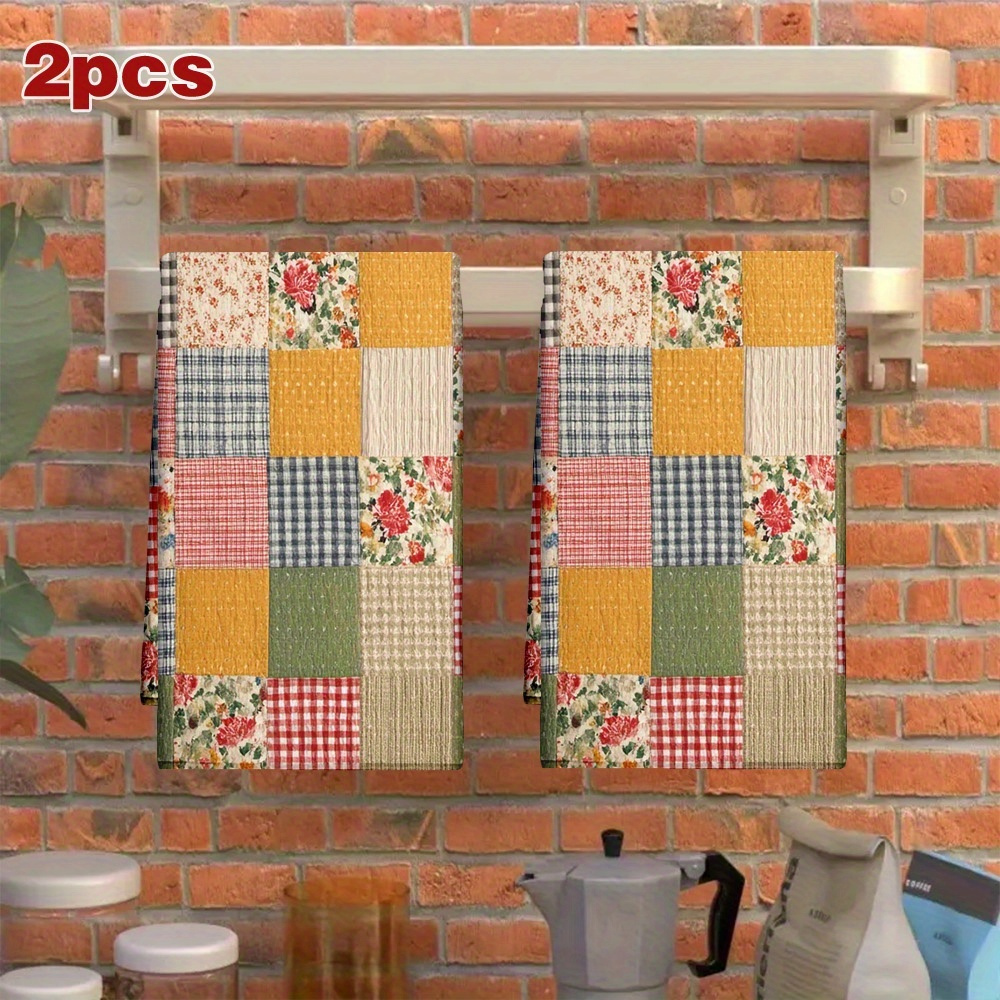 2Pcs, Plaid Spring Kitchen Tow - Home Cooking Is The Best avaliação e preço