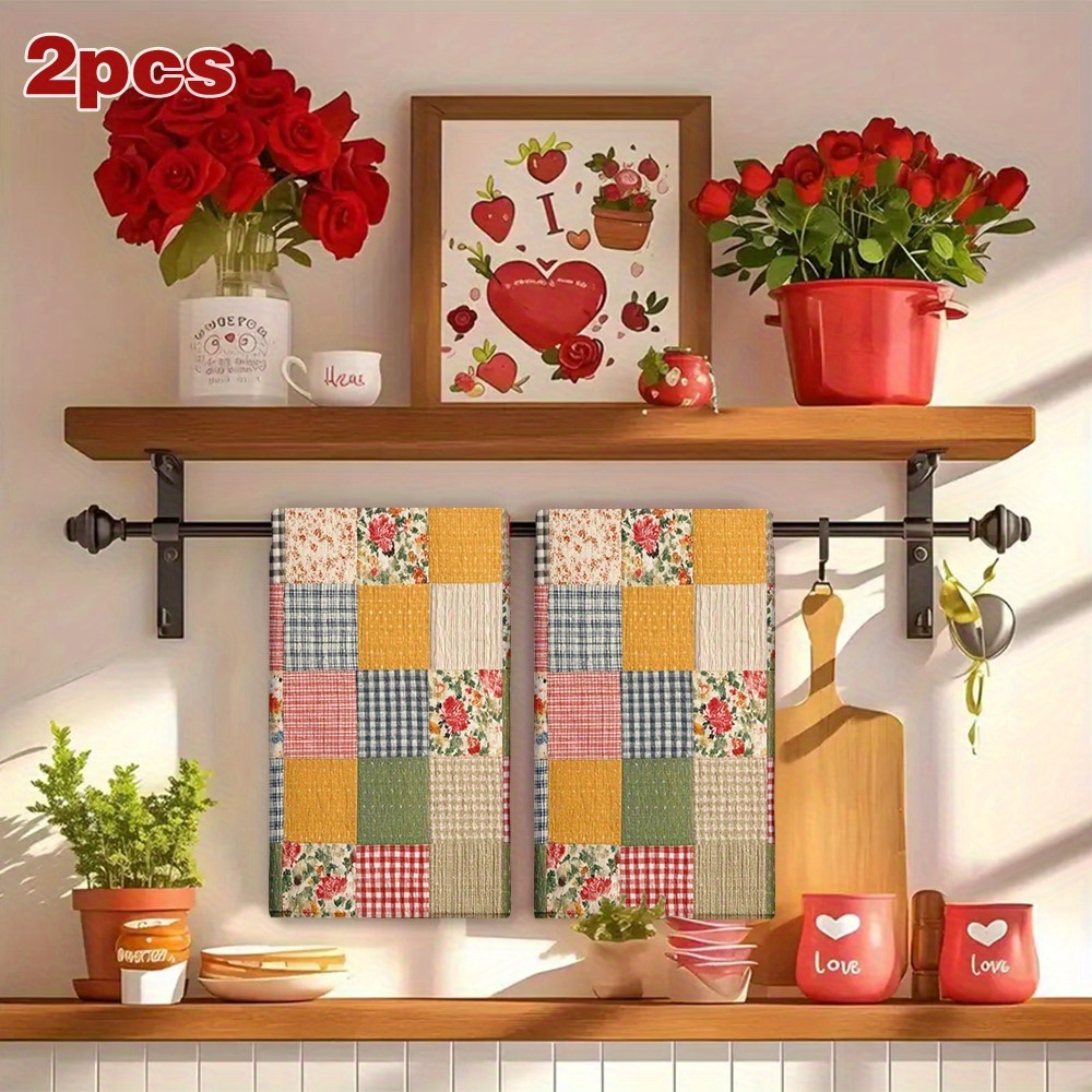 2Pcs, Plaid Spring Kitchen Tow - Home Cooking Is The Best avaliação e preço