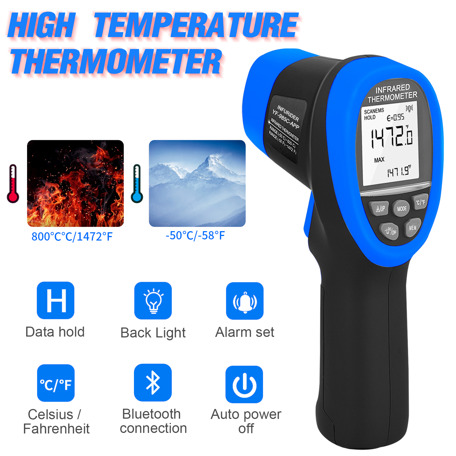 IR Thermometer with APP & Blue - Home Cooking App avaliação e preço