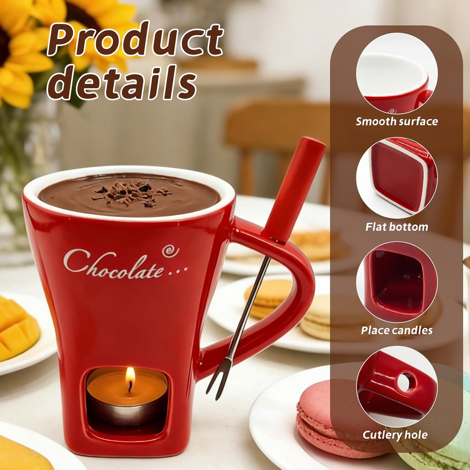 Ceramic Chocolate Melting Fond - Fondue Pot Ceramic avaliação e preço
