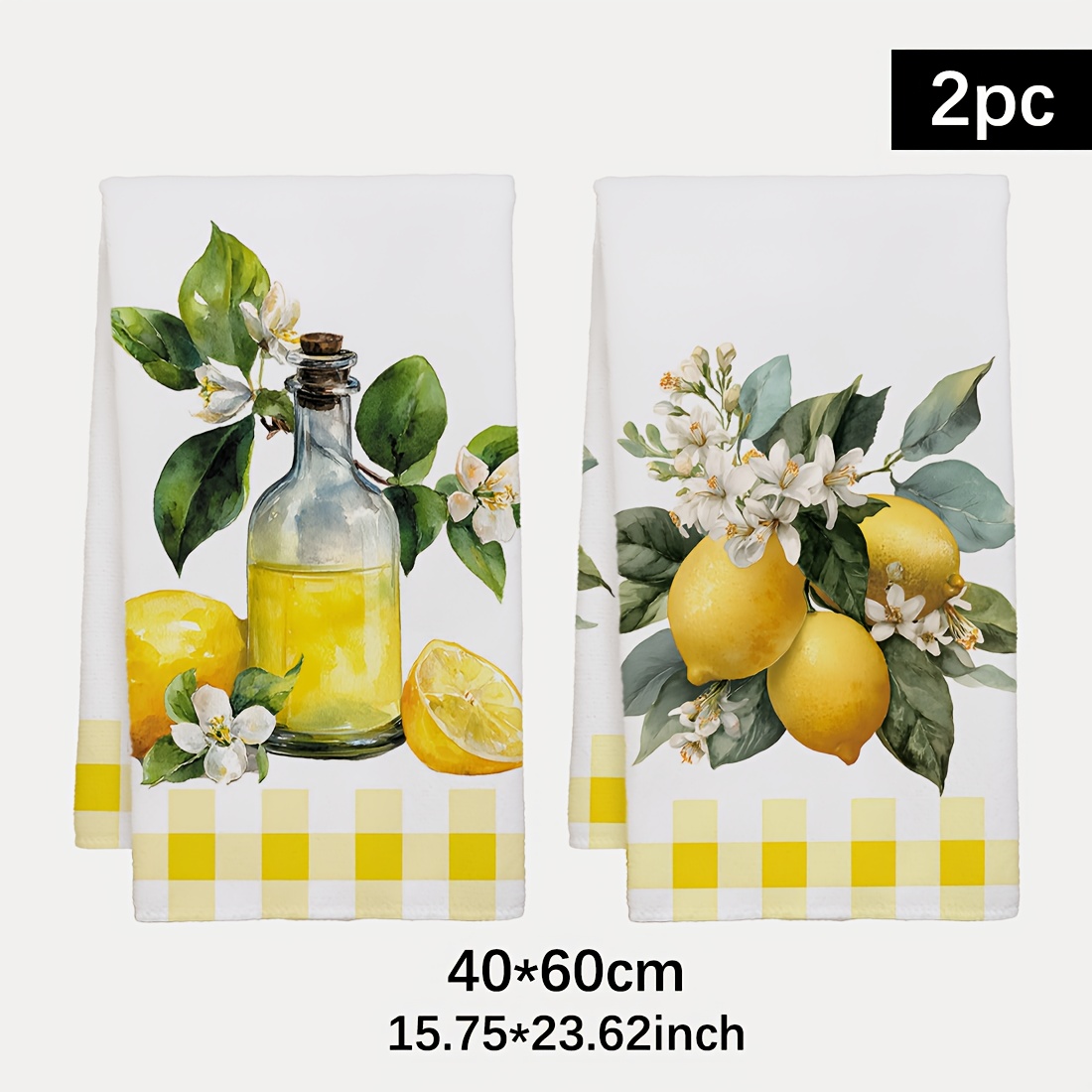 2Pcs, Lemon Floral Pattern Kit - Home Cooking Is The Best avaliação e preço