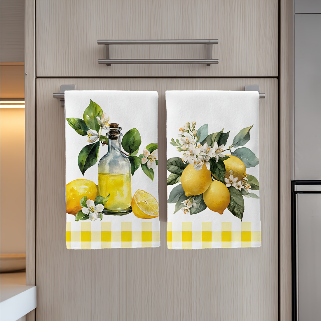 2Pcs, Lemon Floral Pattern Kit - Home Cooking Is The Best avaliação e preço