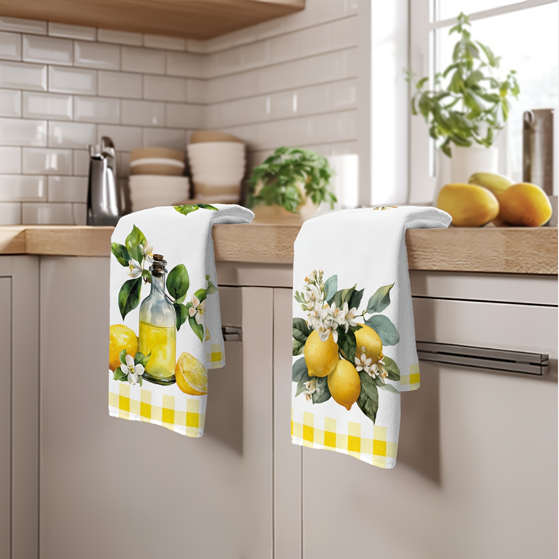 2Pcs, Lemon Floral Pattern Kit - Home Cooking Is The Best avaliação e preço