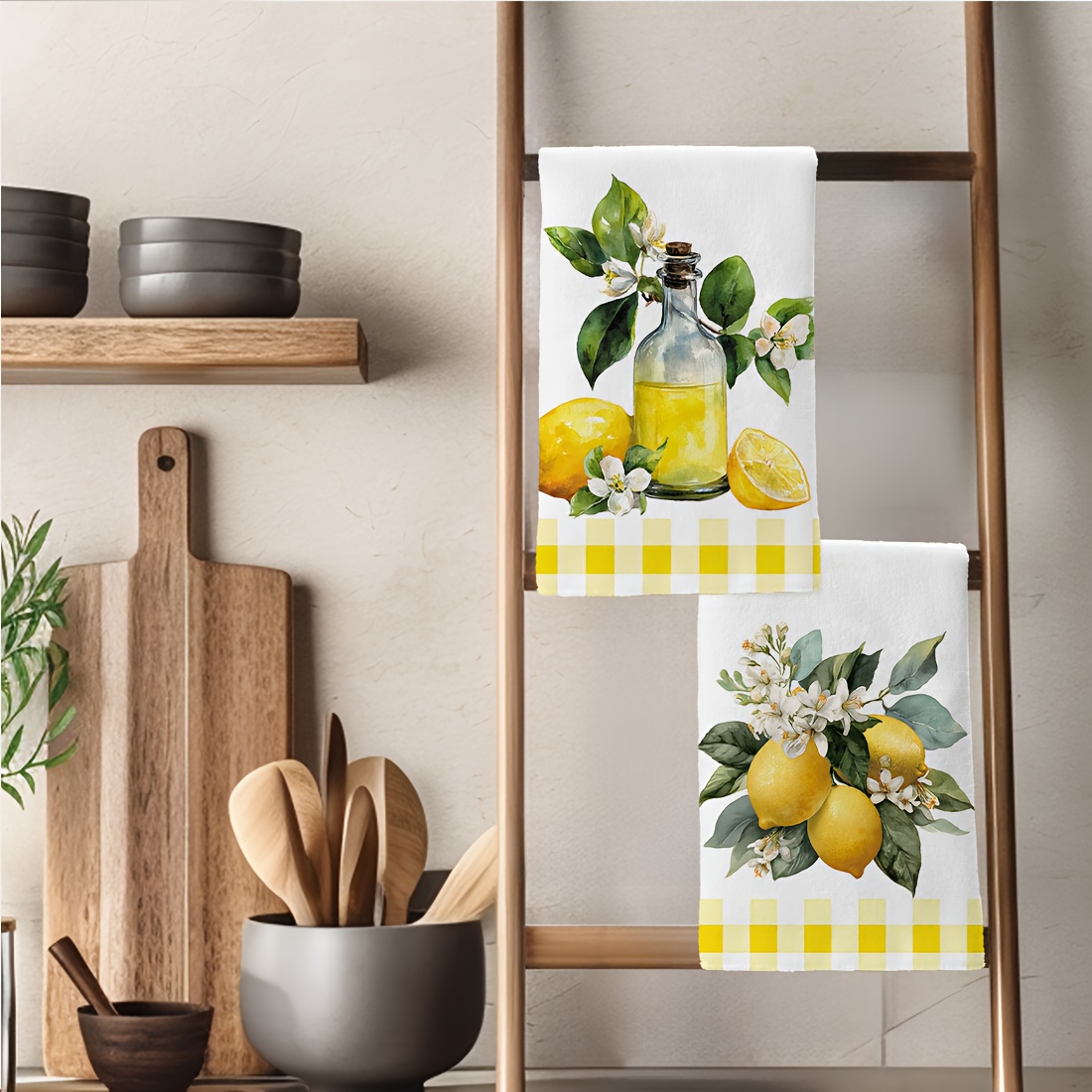 2Pcs, Lemon Floral Pattern Kit - Home Cooking Is The Best avaliação e preço