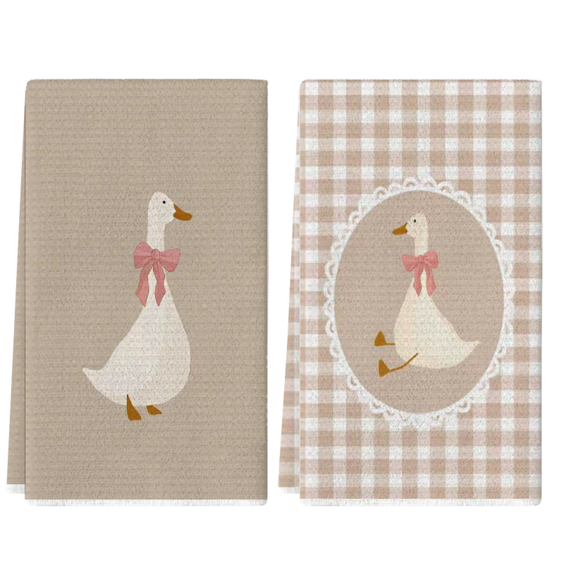 2Pcs, Cute Duck Kitchen Towels - Home Cooking Is The Best avaliação e preço