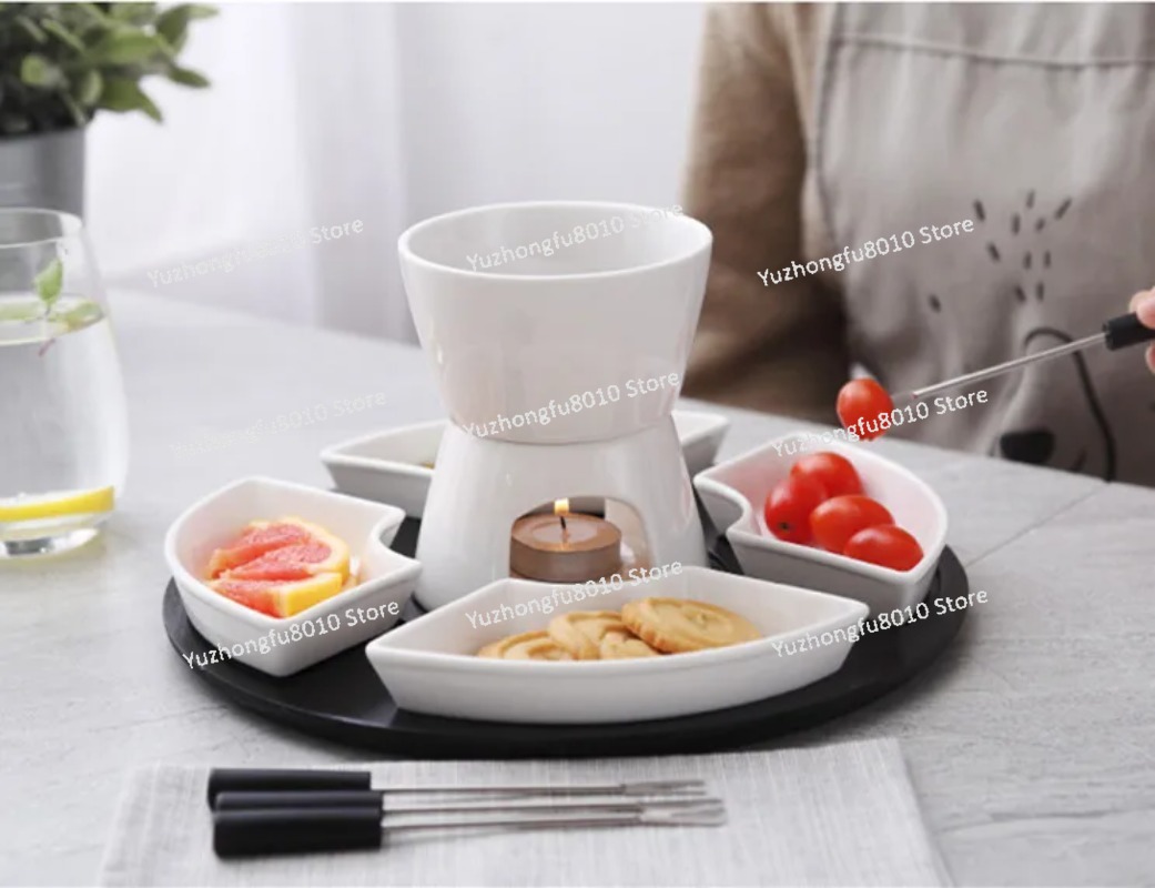 White Glazed Ceramic Chocolate - Fondue Pot Ceramic avaliação e preço
