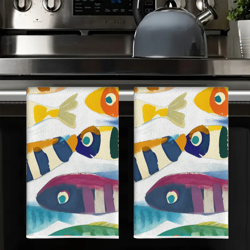 2Pcs, Watercolor Striped Fish  - Home Cooking Is The Best avaliação e preço