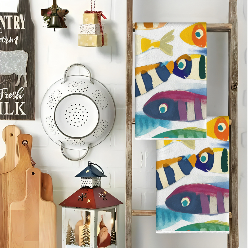 2Pcs, Watercolor Striped Fish  - Home Cooking Is The Best avaliação e preço