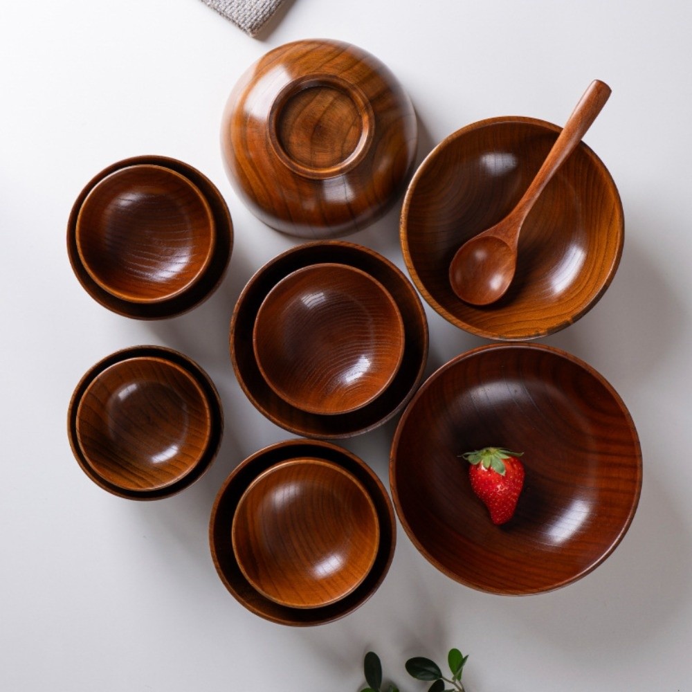 New Japanese Style Wooden Bowl - Home Cooking Delivery avaliação e preço