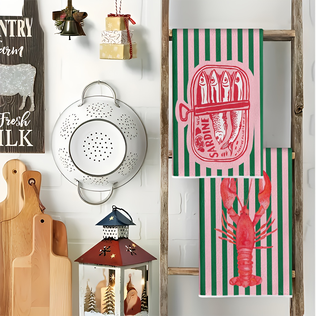 2Pcs, American Retro Striped S - Home Cooking Is The Best avaliação e preço