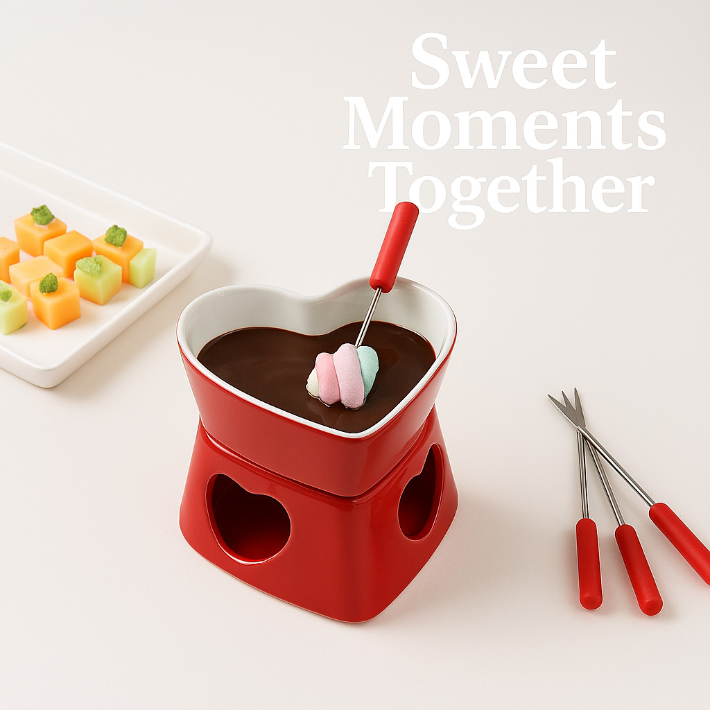 320ml Ceramic Heart-Shaped Fon - Fondue Pot Ceramic avaliação e preço