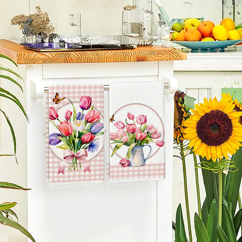 2Pcs, Pink Checkered Tulip Kit - Home Cooking Is The Best avaliação e preço