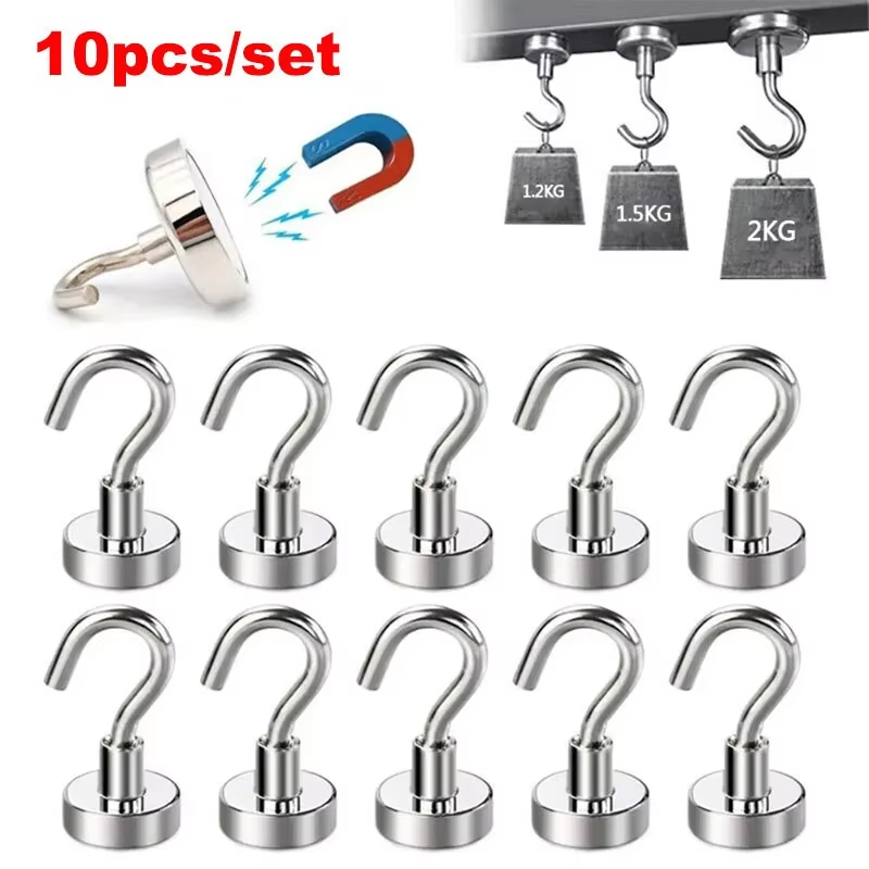 10PCS Strong Magnet Hooks Mult - Home Cooking Delivery avaliação e preço