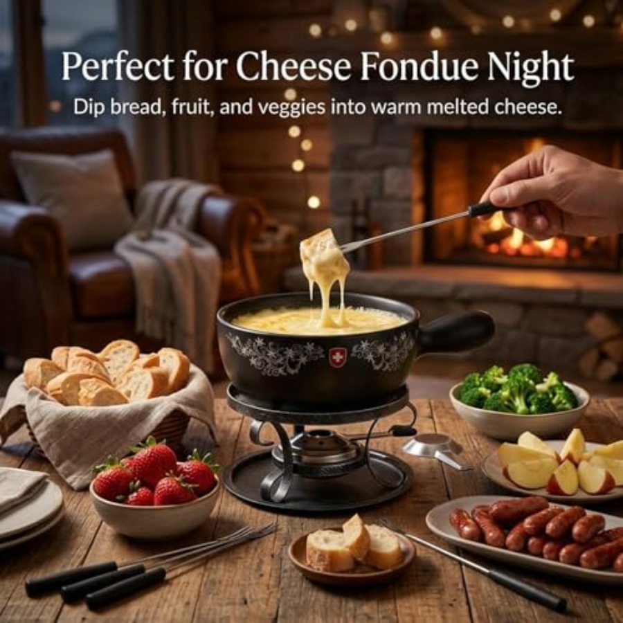 Cheese and Chocolate Fondue Po - Fondue Pot Ceramic avaliação e preço