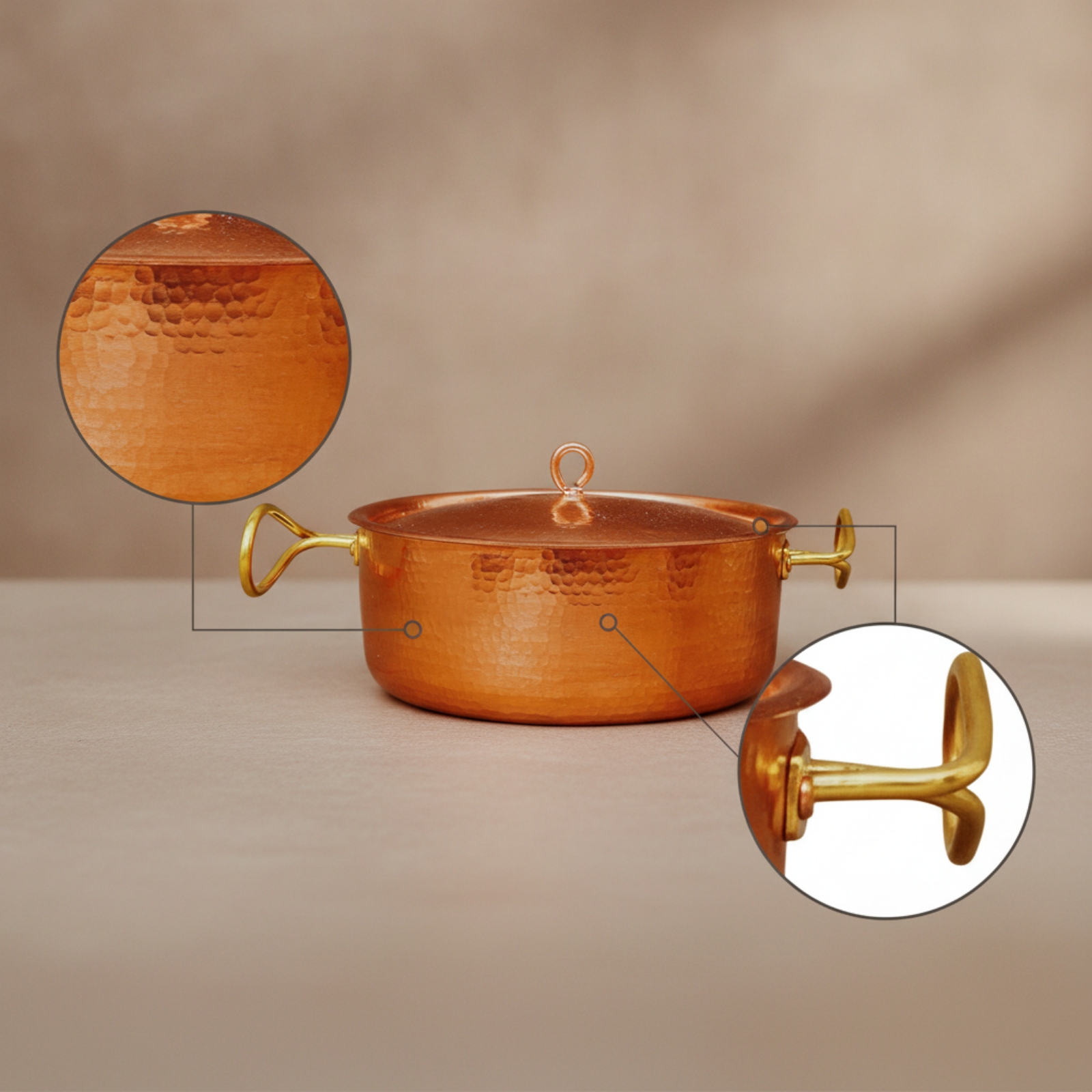 Copper Pot with Lid Flat-Botto - Home Cooking Services avaliação e preço