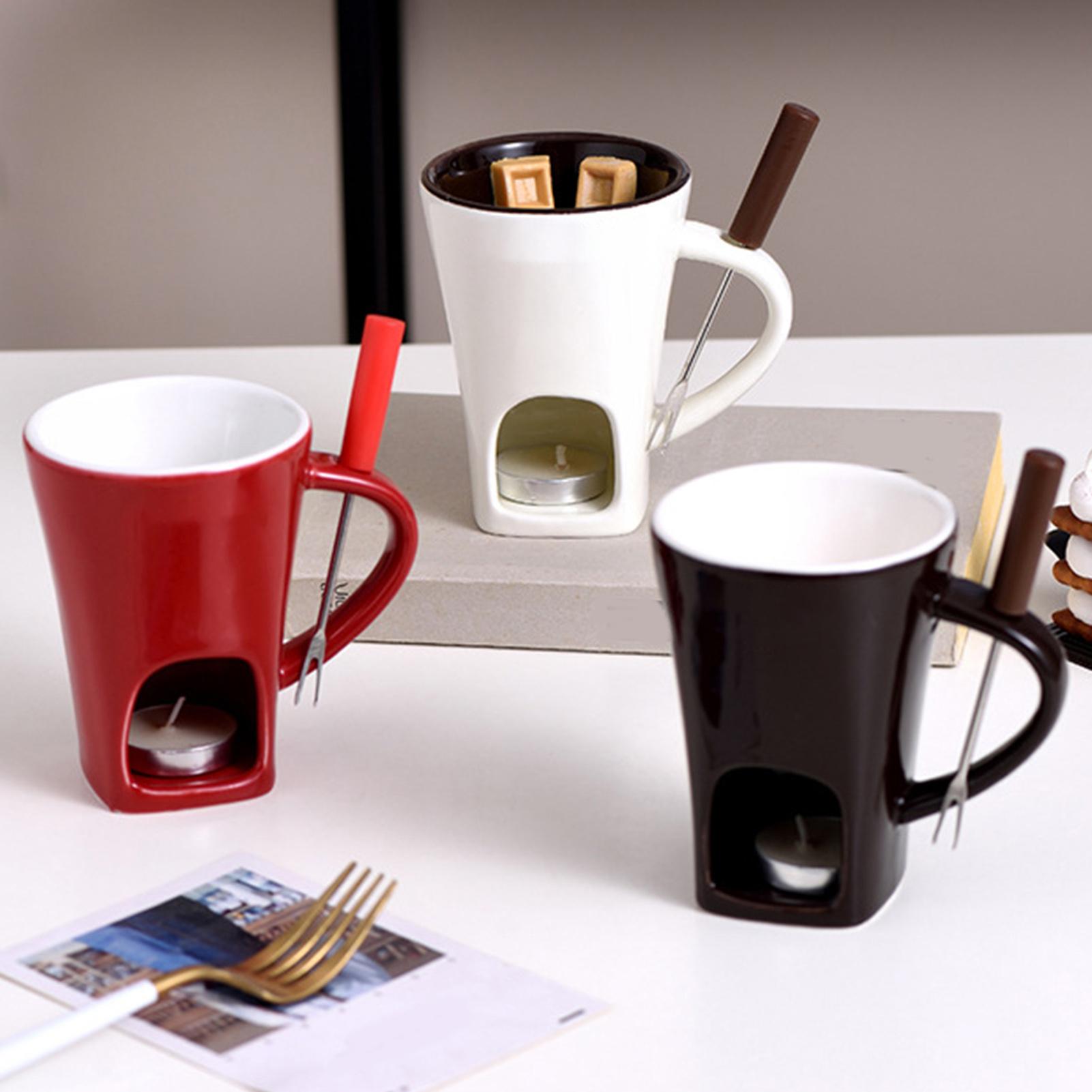 Fondue Cup With Fork Candle Ce - Fondue Pot Ceramic avaliação e preço