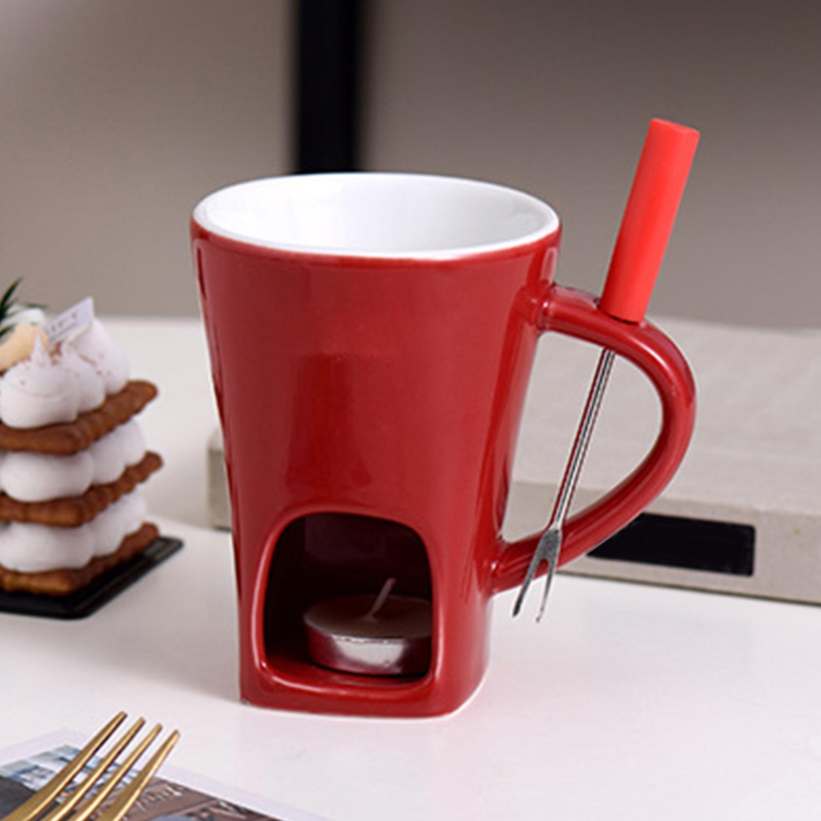 Fondue Cup With Fork Candle Ce - Fondue Pot Ceramic avaliação e preço