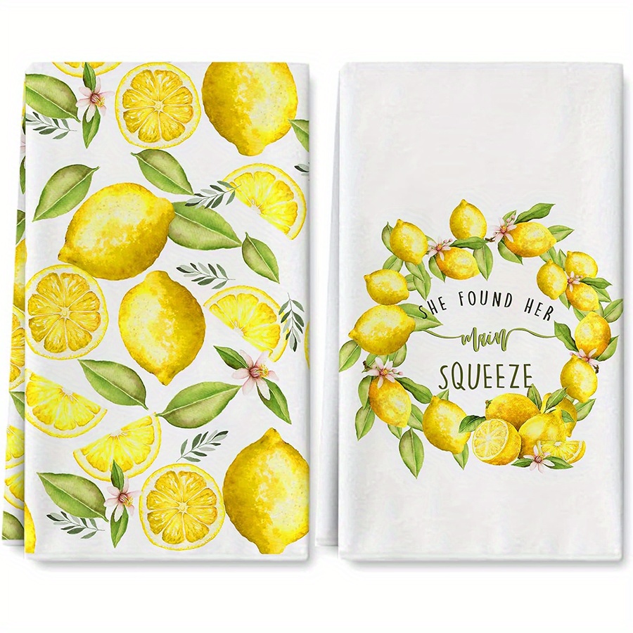 2Pcs, Lemon Wreath Kitchen Tow - Home Cooking Is The Best avaliação e preço