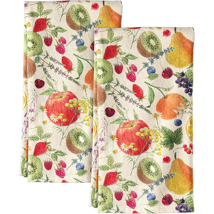 2Pcs, Fruit Party Kitchen Towe - Home Cooking Is The Best avaliação e preço