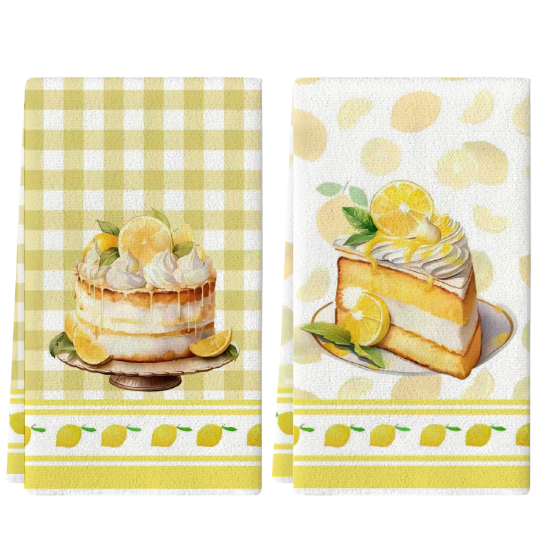 2Pcs, Yellow Kitchen Towels, 4 - Home Cooking Is The Best avaliação e preço