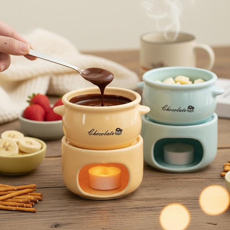 E8BD Ceramic Chocolate Melting - Fondue Pot Ceramic avaliação e preço