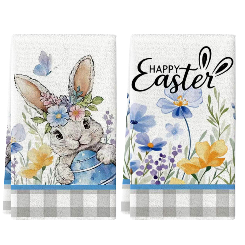 2Pcs, Easter Gray Checkered Ra - Home Cooking Is The Best avaliação e preço