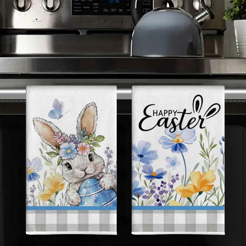 2Pcs, Easter Gray Checkered Ra - Home Cooking Is The Best avaliação e preço