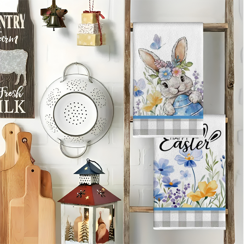 2Pcs, Easter Gray Checkered Ra - Home Cooking Is The Best avaliação e preço