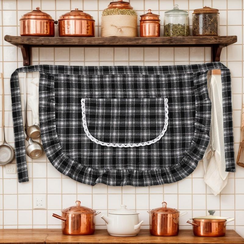 Apron Square Check Half Waist  - Home Cooking Services avaliação e preço