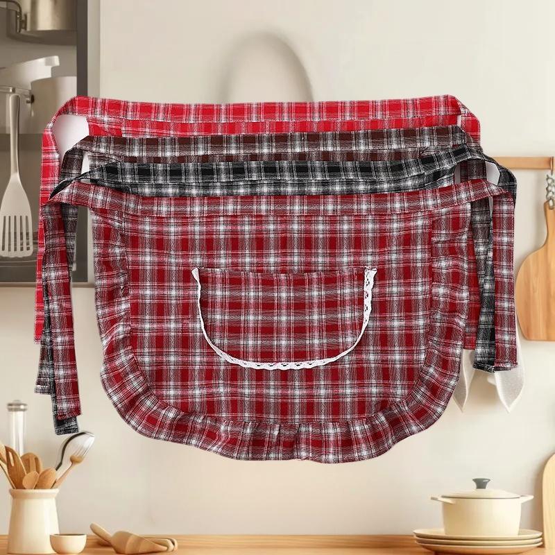 Apron Square Check Half Waist  - Home Cooking Services avaliação e preço