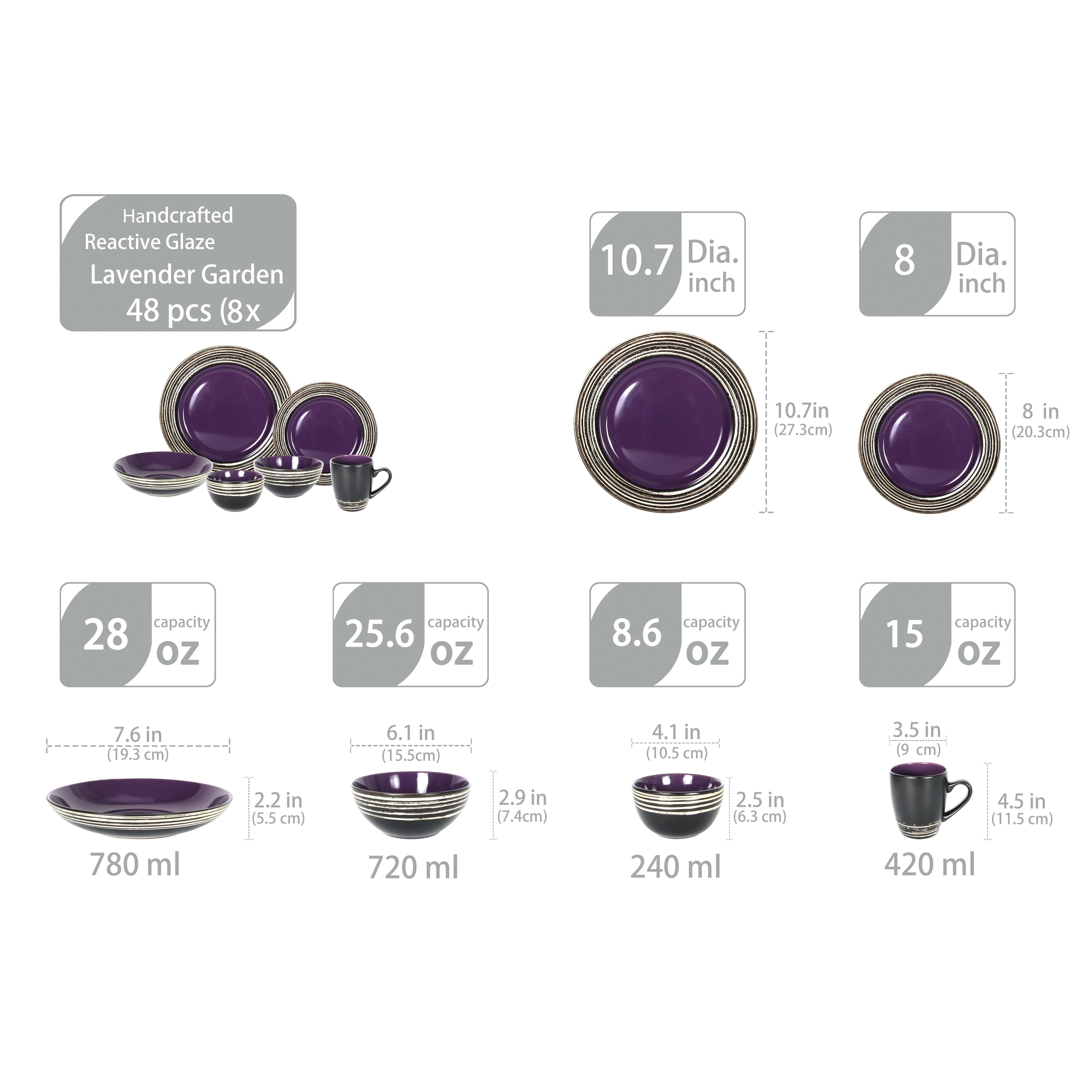 48pcs Stoneware Dinnerware Set - Home Cooking Services avaliação e preço