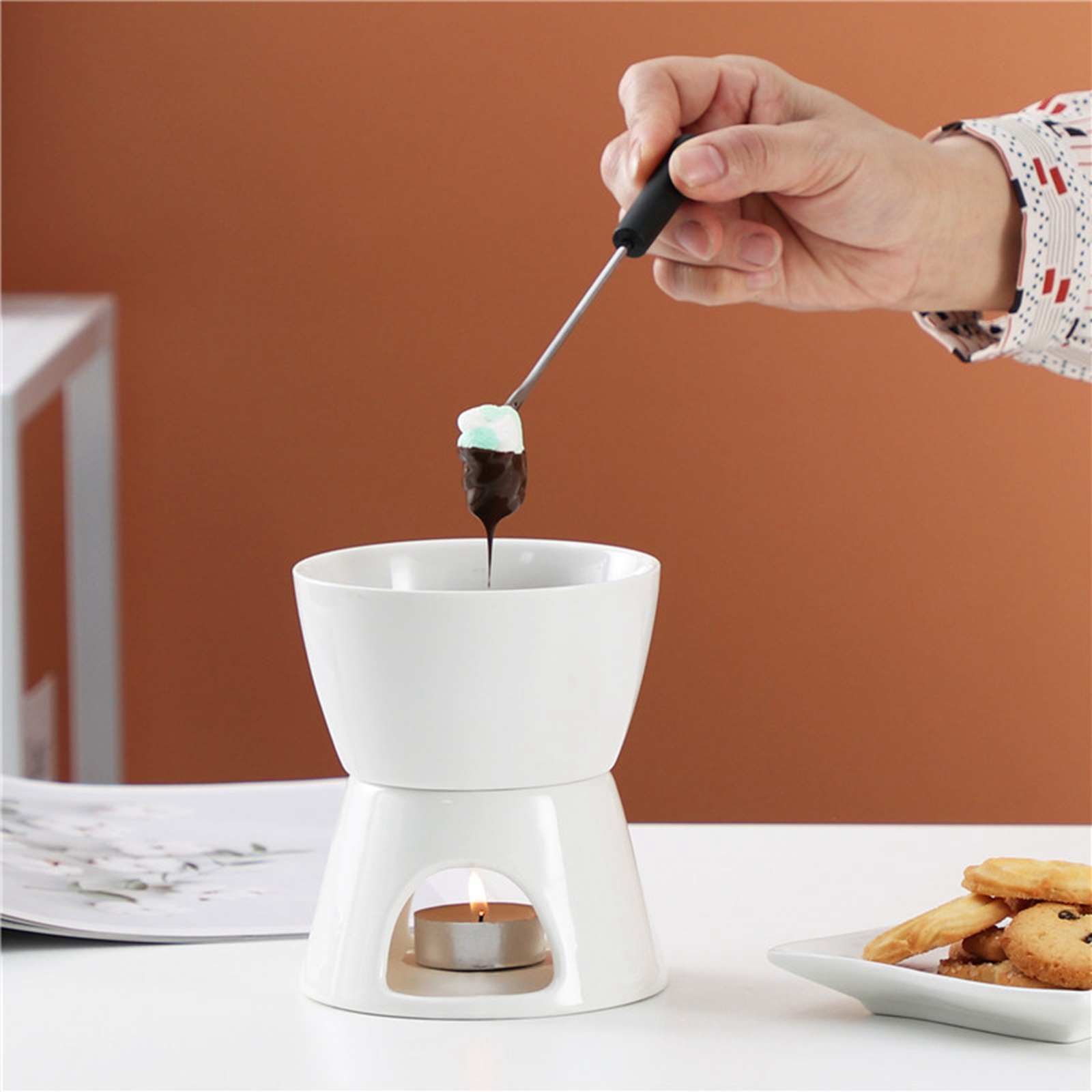 Ceramic Chocolate Cheese Fondu - Fondue Pot Ceramic avaliação e preço